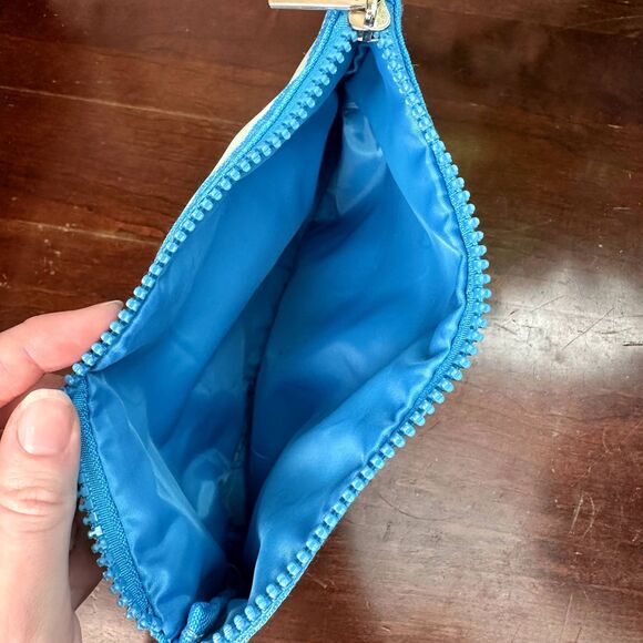 Coola Blue Wave Zip Pouch – Travel Makeup Bag Cosmetic Toiletry Organizer - Picture 3 of 3